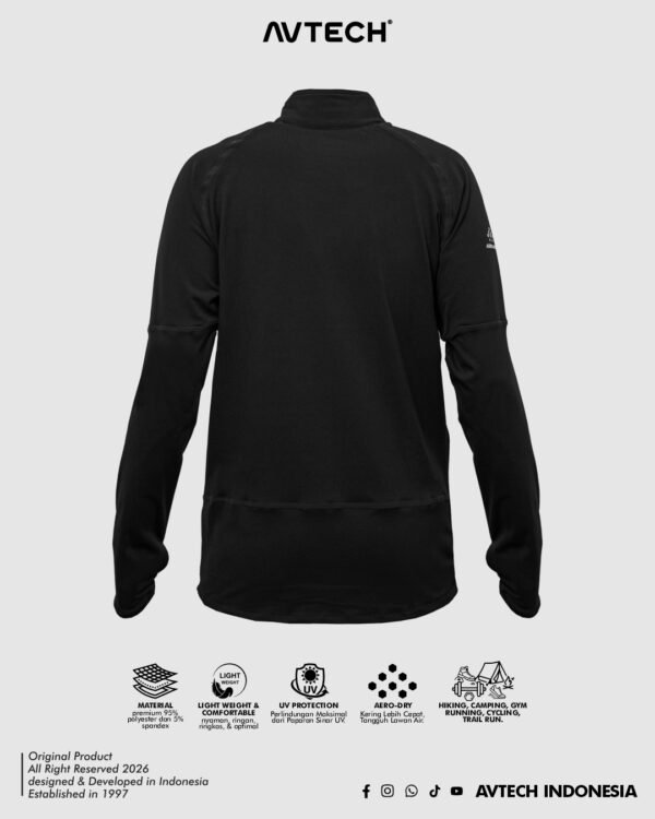 AVTECH - Baselayer Kaos Pria Wanita Lengan Panjang Outdoor Dry Fit Half Zipper Aero Dry - KALAHARI