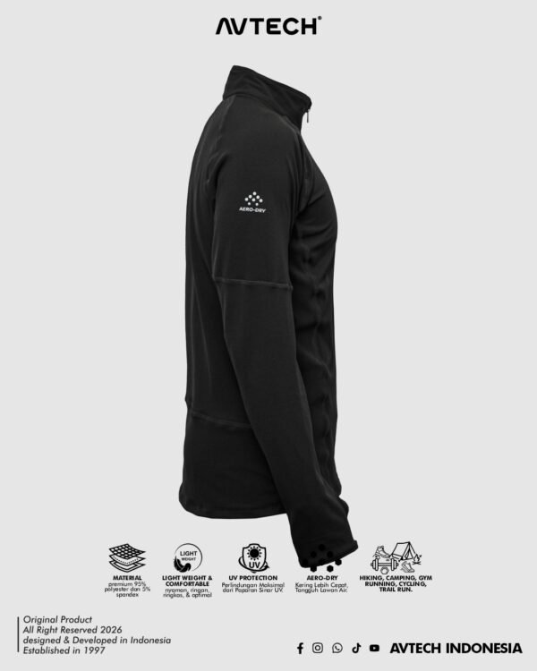 AVTECH - Baselayer Kaos Pria Wanita Lengan Panjang Outdoor Dry Fit Half Zipper Aero Dry - KALAHARI