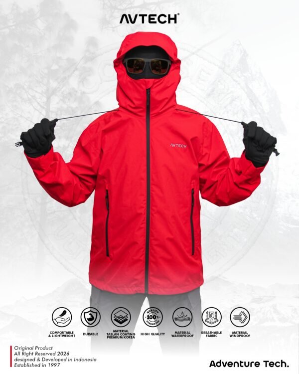 AVTECH - Jaket Pria Wanita Windbreaker Water Repellent Gorpcore Outdoor Gunung Harian - GORA