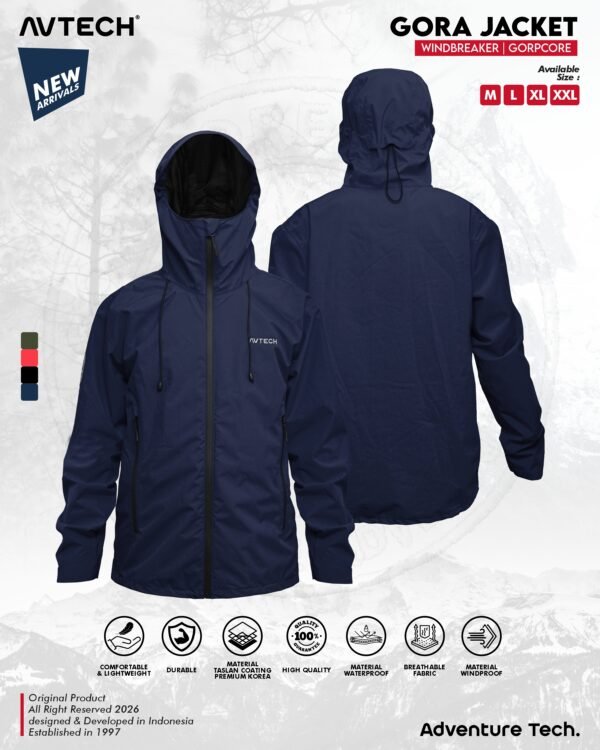 AVTECH - Jaket Pria Wanita Windbreaker Water Repellent Gorpcore Outdoor Gunung Harian - GORA