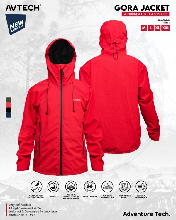 AVTECH - Jaket Pria Wanita Windbreaker Water Repellent Gorpcore Outdoor Gunung Harian - GORA