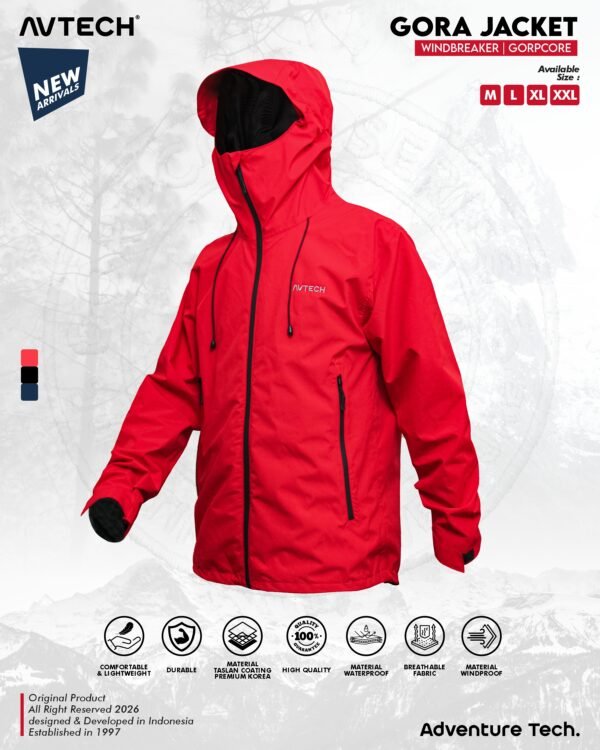 AVTECH - Jaket Pria Wanita Windbreaker Water Repellent Gorpcore Outdoor Gunung Harian - GORA
