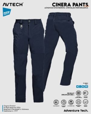 AVTECH - Celana Panjang Pria Wanita Gunung Outdoor Travel Lifestyle Quick Dry Reguler Fit - CINERA