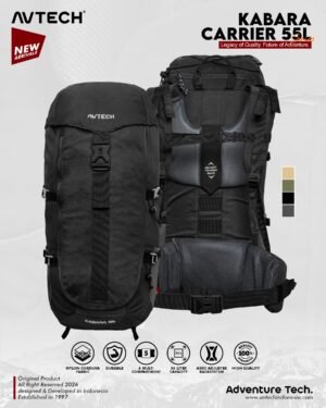 AVTECH - Tas Ransel Carrier Keril Backpack Hiking Camping Outdoor 55 Liter Free Rain Cover - KABARA 55