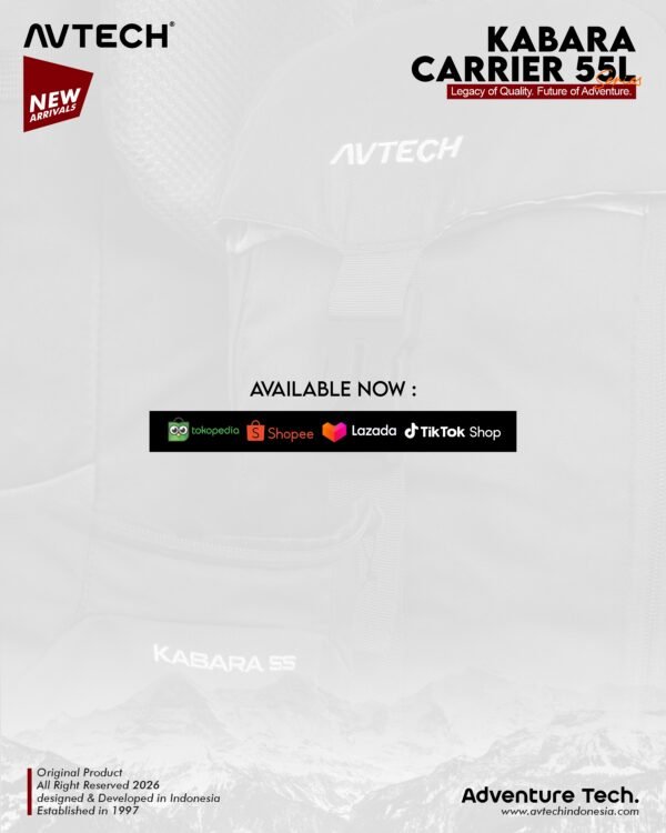 AVTECH - Tas Ransel Carrier Keril Backpack Hiking Camping Outdoor 55 Liter Free Rain Cover - KABARA 55