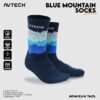 AVTECH - Kaos Kaki Socks Olahraga Pria Wanita Gunung Outdoor Hiking Running Cycling - BLUE MOUNTAIN