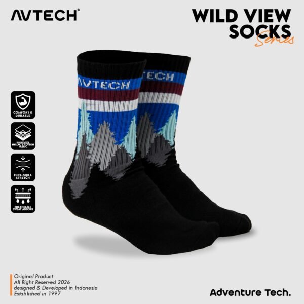 AVTECH - Kaos Kaki Socks Olahraga Pria Wanita Gunung Outdoor Hiking Running Cycling - WILD VIEW