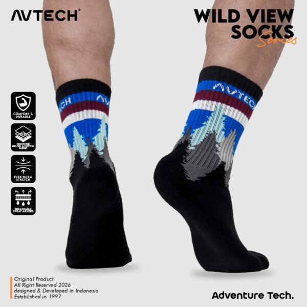 AVTECH - Kaos Kaki Socks Olahraga Pria Wanita Gunung Outdoor Hiking Running Cycling - WILD VIEW