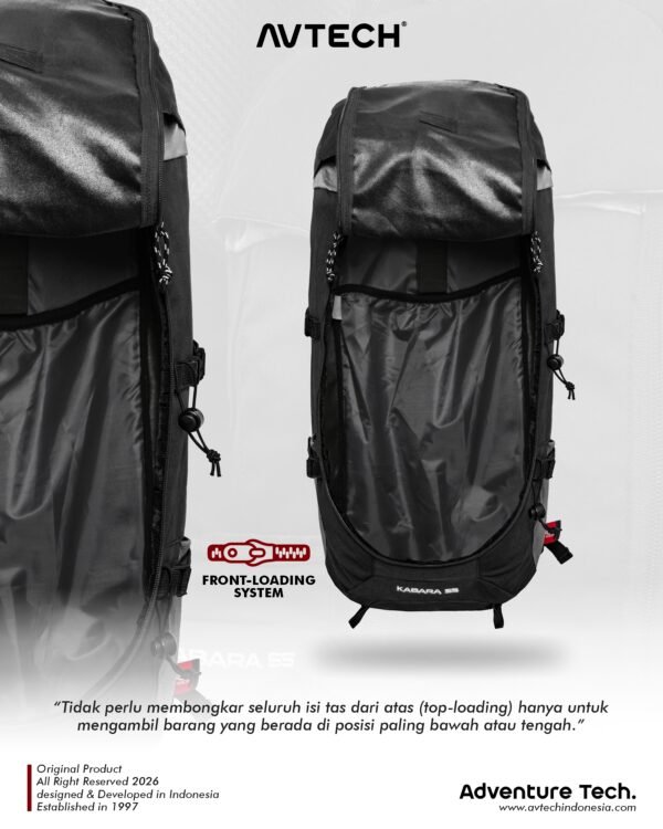 AVTECH - Tas Ransel Carrier Keril Backpack Hiking Camping Outdoor 55 Liter Free Rain Cover - KABARA 55