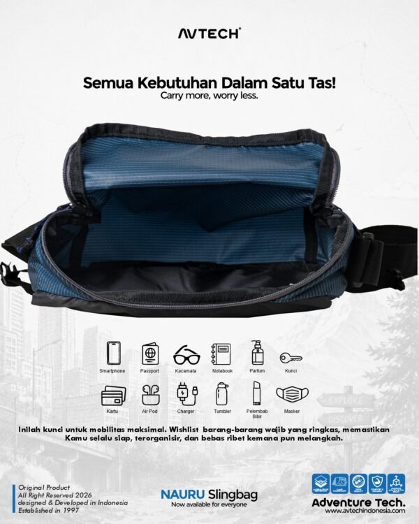 AVTECH - Tas Selempang Sling Shoulder Bag Crossbody Harian Outdoor Travel Lifestyle - NAURU