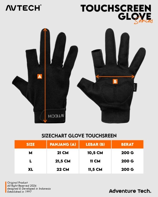 AVTECH - Sarung Tangan Gloves Pria Wanita Gunung Outdoor Hiking Travel Motor Riding Cycling - TOUCHSCREEN