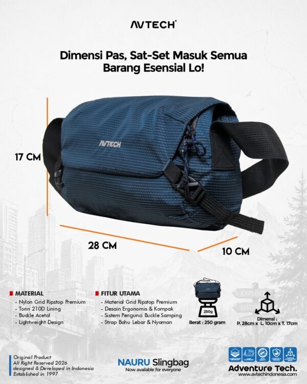 AVTECH - Tas Selempang Sling Shoulder Bag Crossbody Harian Outdoor Travel Lifestyle - NAURU