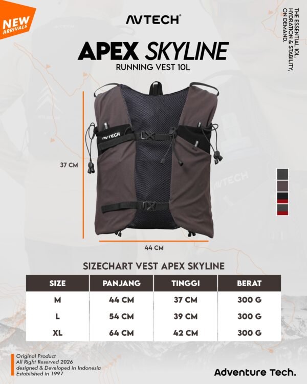 AVTECH - Vest Running Rompi Hydropack Tas Sepeda Running Lari Ultralight - APEX SKYLINE