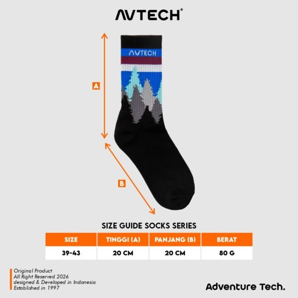 AVTECH - Kaos Kaki Socks Olahraga Pria Wanita Gunung Outdoor Hiking Running Cycling - WILD VIEW