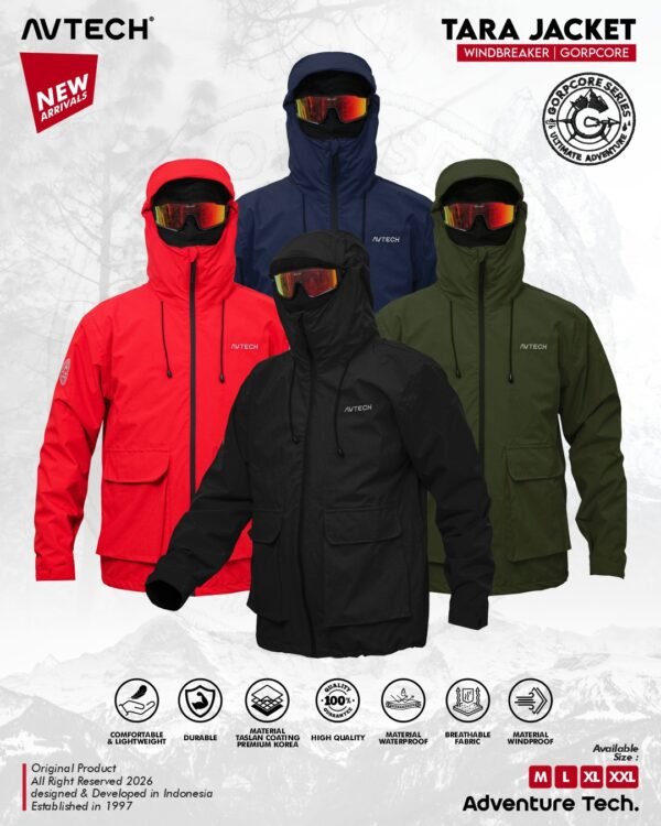 AVTECH - Jaket Pria Wanita Waterproof Water Repellent Gorpcore Outdoor Gunung Harian - TARA