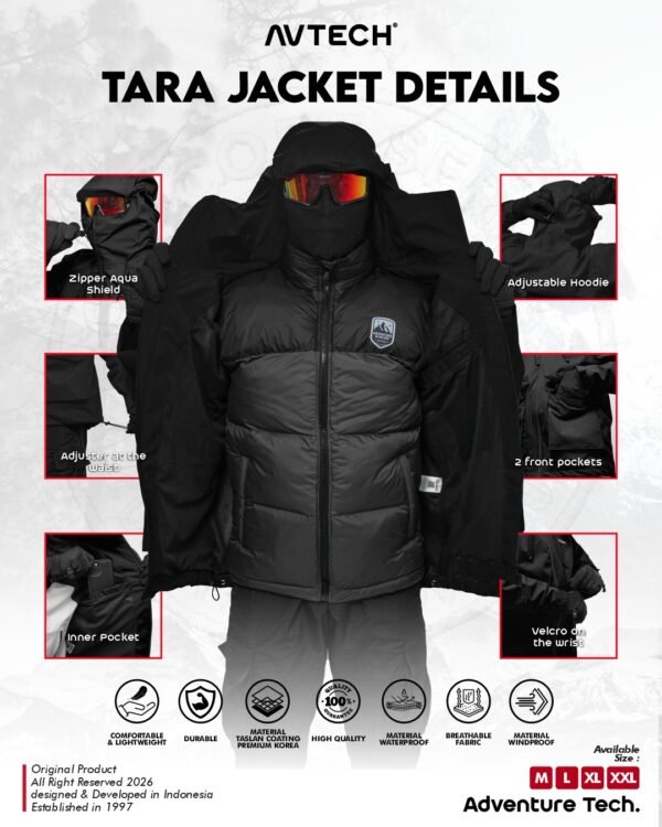 AVTECH - Jaket Pria Wanita Waterproof Water Repellent Gorpcore Outdoor Gunung Harian - TARA