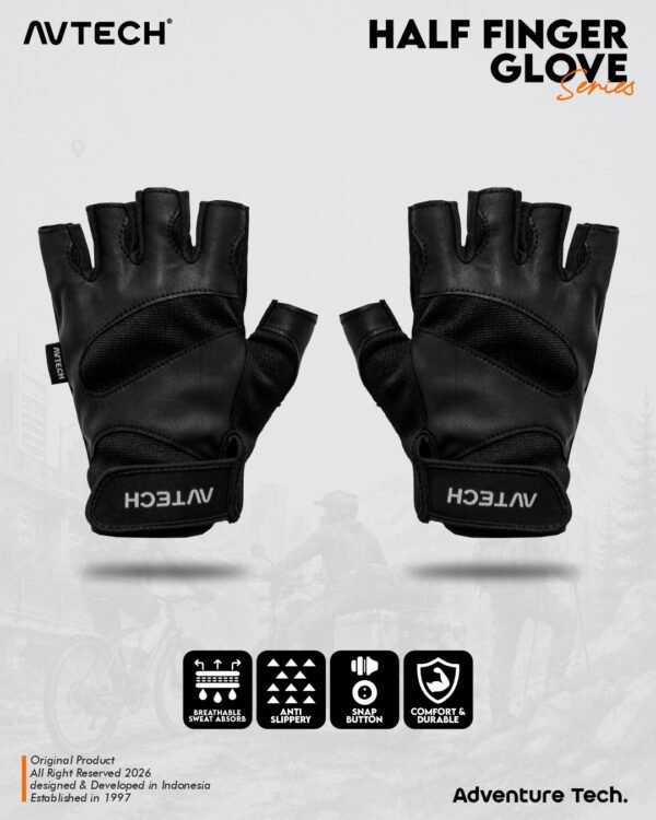 AVTECH - Sarung Tangan Gloves Pria Wanita Gunung Outdoor Hiking Travel Motor Riding Cycling - HALF FINGER