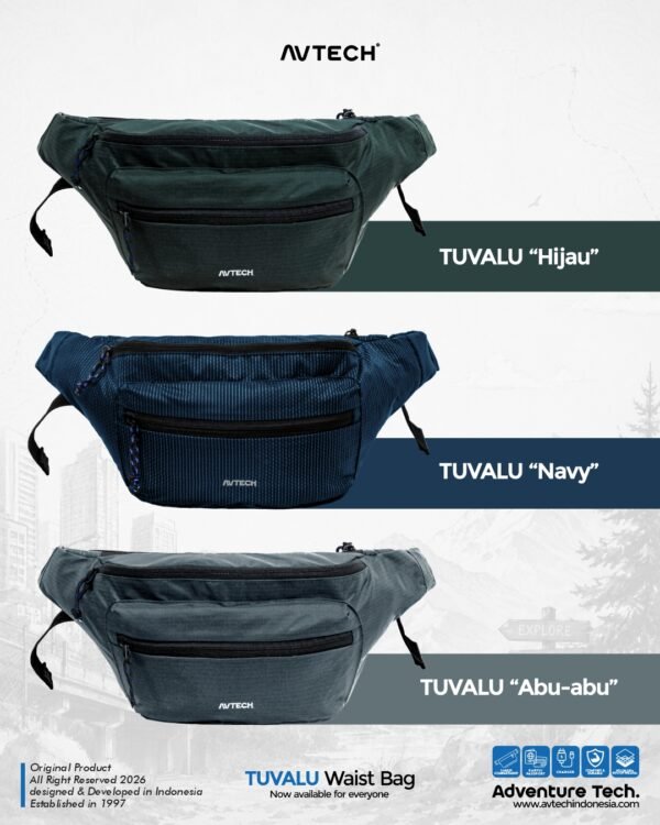 AVTECH - Tas Selempang Pinggang Waist Bag Harian Hiking Outdoor Travel Lifestyle - TUVALU