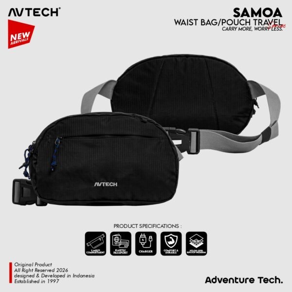AVTECH - Tas Selempang Pinggang Waist Bag Harian Hiking Outdoor Travel Lifestyle - SAMOA