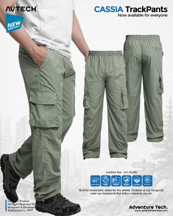 AVTECH - Celana Panjang Pria Wanita Cargo Gunung Outdoor Trackpants Quick Dry - CASSIA