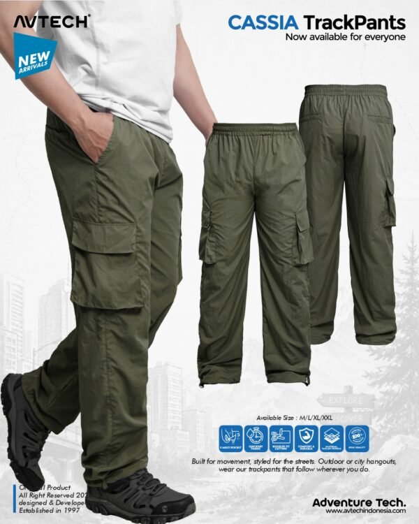 AVTECH - Celana Panjang Pria Wanita Cargo Gunung Outdoor Trackpants Quick Dry - CASSIA