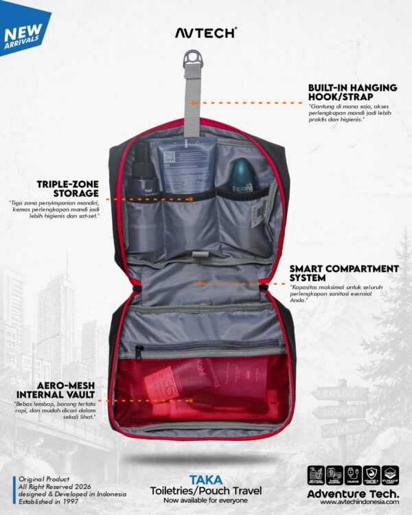 AVTECH - Tas Alat Mandi Wash Bag Toiletres Organizer Pouch Travel Serbaguna - TAKA