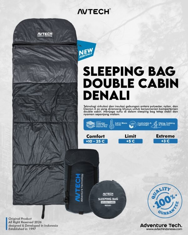 AVTECH - Sleeping Bag Kantong Tidur Outdoor Camping Hiking Gunung - SB DOUBLE CABIN DENALI