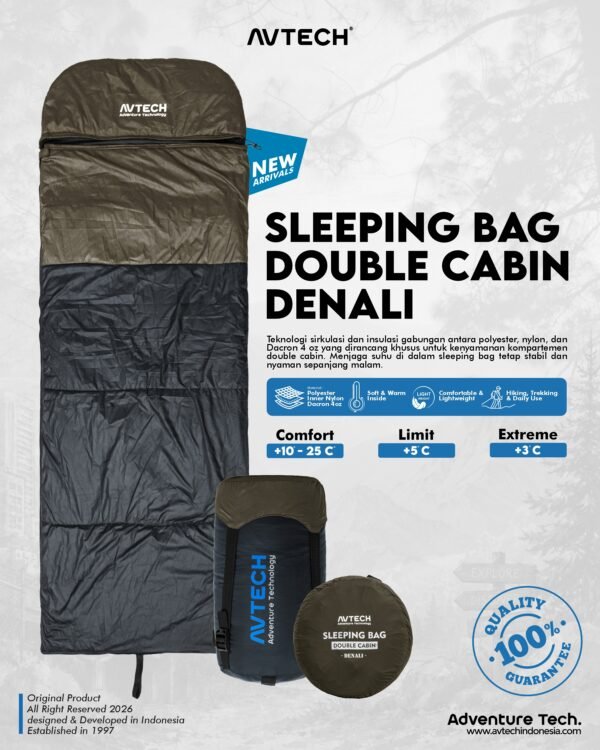 AVTECH - Sleeping Bag Kantong Tidur Outdoor Camping Hiking Gunung - SB DOUBLE CABIN DENALI
