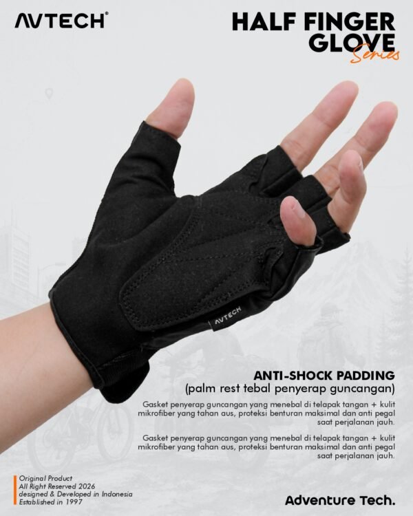 AVTECH - Sarung Tangan Gloves Pria Wanita Gunung Outdoor Hiking Travel Motor Riding Cycling - HALF FINGER