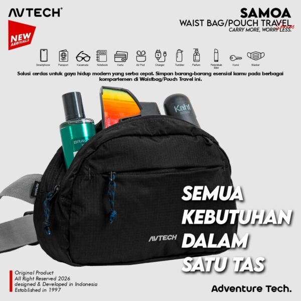 AVTECH - Tas Selempang Pinggang Waist Bag Harian Hiking Outdoor Travel Lifestyle - SAMOA