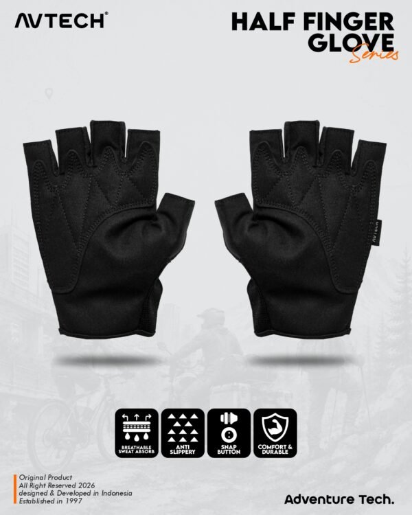 AVTECH - Sarung Tangan Gloves Pria Wanita Gunung Outdoor Hiking Travel Motor Riding Cycling - HALF FINGER