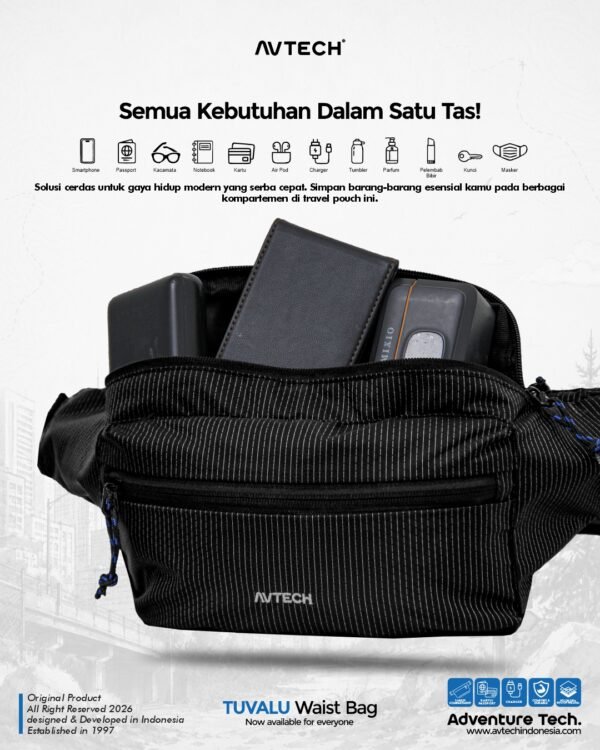 AVTECH - Tas Selempang Pinggang Waist Bag Harian Hiking Outdoor Travel Lifestyle - TUVALU