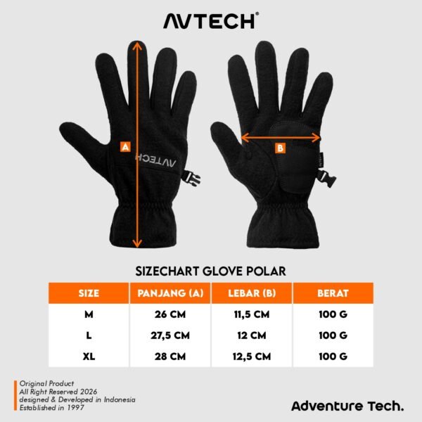 AVTECH - Sarung Tangan Gloves Pria Wanita Gunung Outdoor Hiking Travel Motor Riding Cycling - POLAR