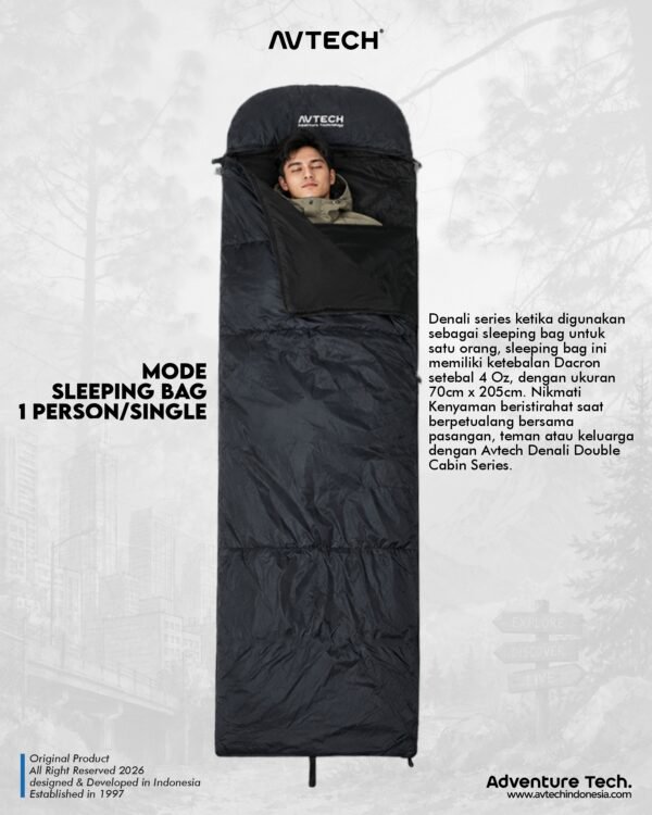 AVTECH - Sleeping Bag Kantong Tidur Outdoor Camping Hiking Gunung - SB DOUBLE CABIN DENALI