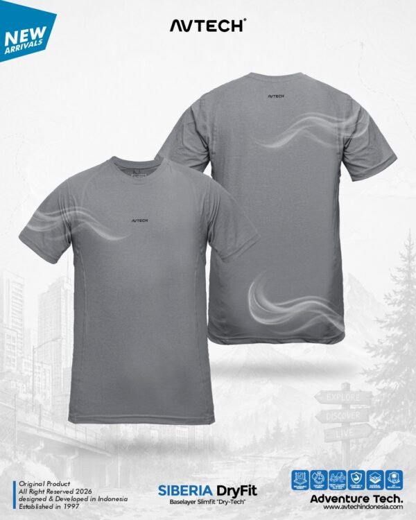 AVTECH - Baselayer Kaos Pria Wanita Manset Lengan Pendek Baju Olahraga Sepeda Dry Fit - SIBERIA