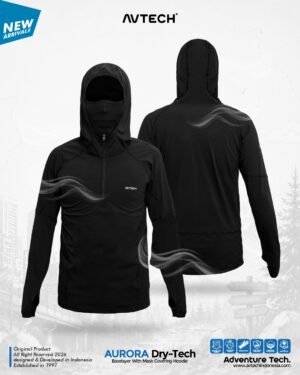 AVTECH - Baselayer Pria Wanita Lengan Panjang Outdoor Dry Fit Face with Mask Covering Hoodie - AURORA