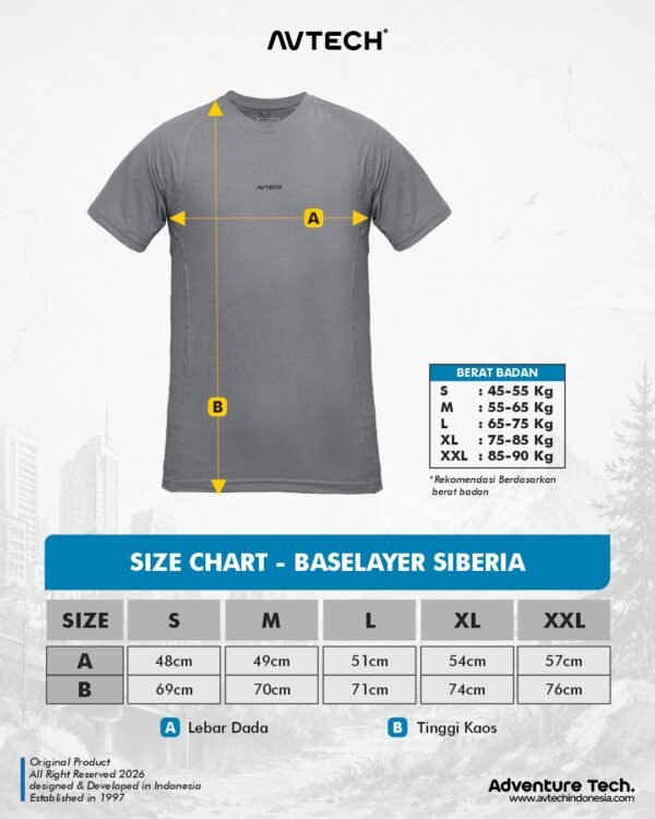 AVTECH - Baselayer Kaos Pria Wanita Manset Lengan Pendek Baju Olahraga Sepeda Dry Fit - SIBERIA