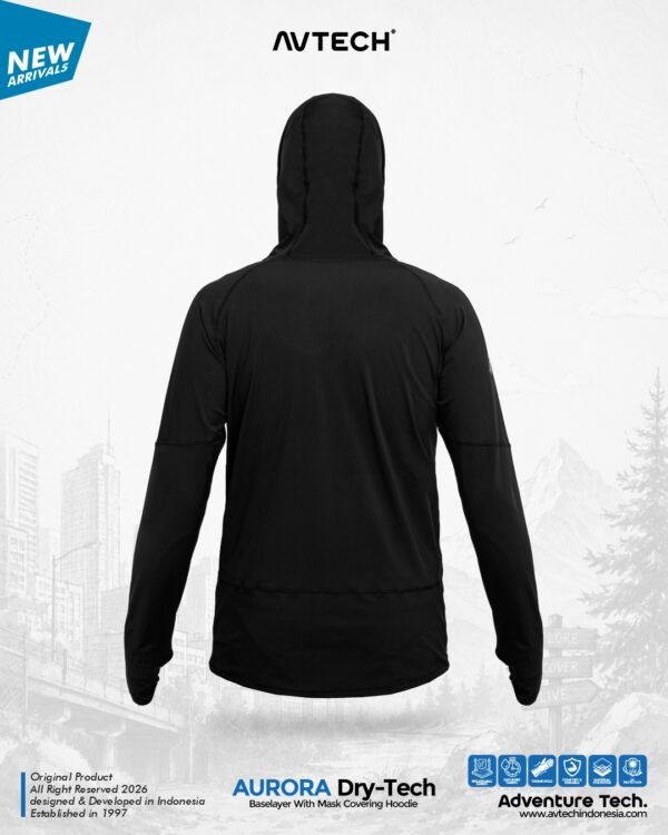 AVTECH - Baselayer Pria Wanita Lengan Panjang Outdoor Dry Fit Face with Mask Covering Hoodie - AURORA