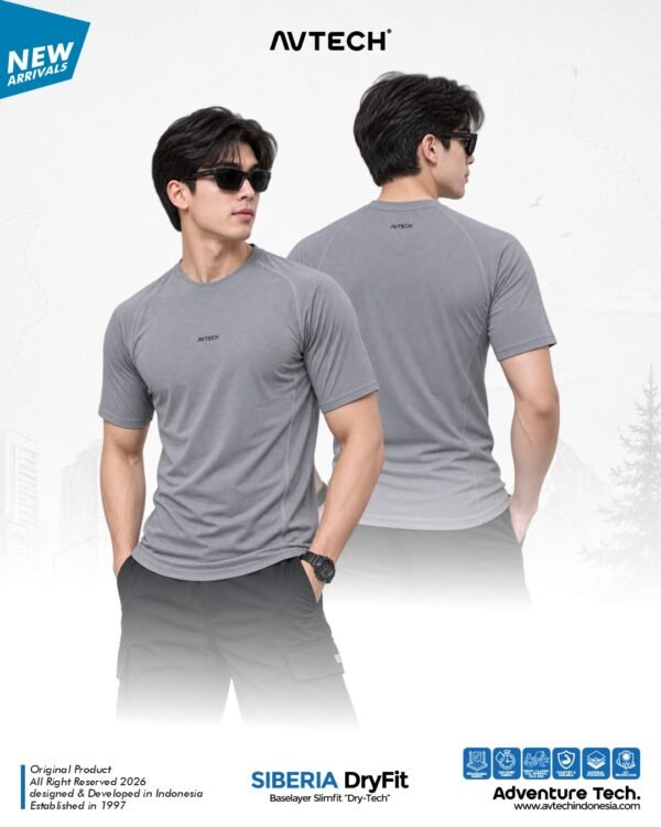 AVTECH - Baselayer Kaos Pria Wanita Manset Lengan Pendek Baju Olahraga Sepeda Dry Fit - SIBERIA