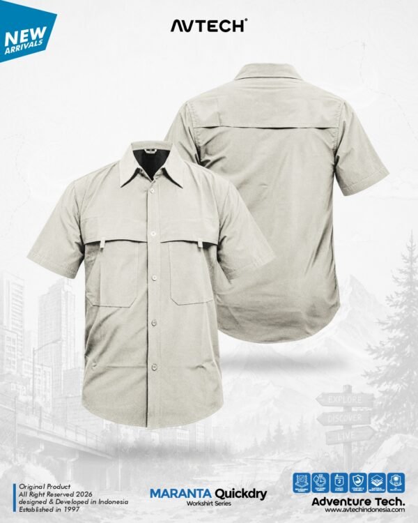 AVTECH - Kemeja Lengan Pendek Formal Kerja Lapangan Outdoor Harian Quick Dry Reguler Fit - MARANTA