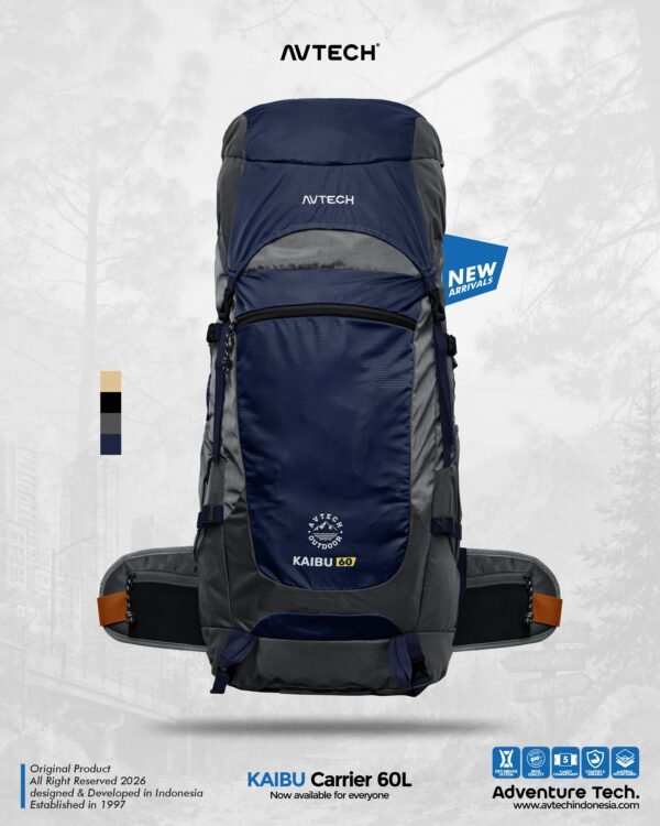 AVTECH - Tas Ransel Carrier Keril Gunung Backpack Hiking Camping Outdoor 60 Liter - KAIBU 60