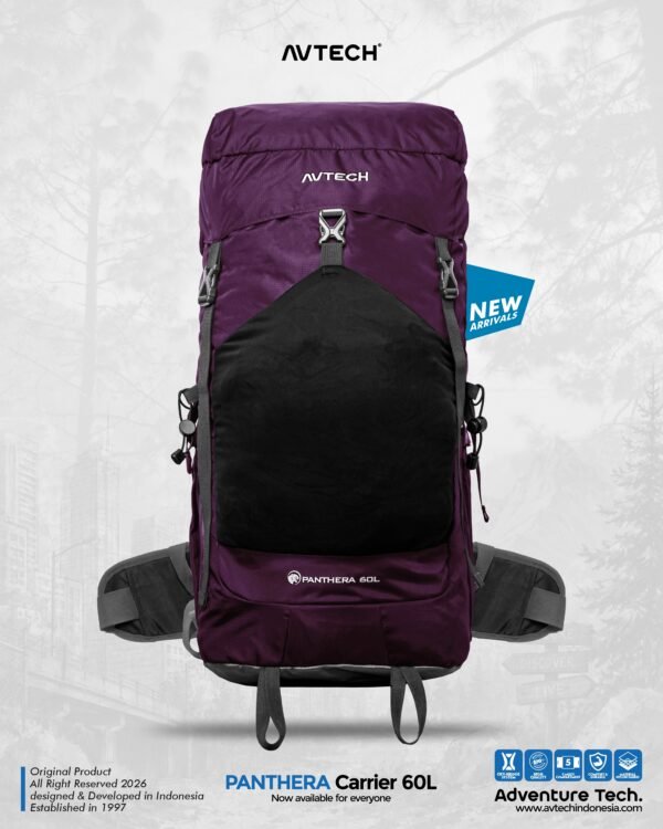AVTECH - Tas Ransel Carrier Keril Gunung Backpack Camping Outdoor Travel 60 Liter - PANTHERA 60