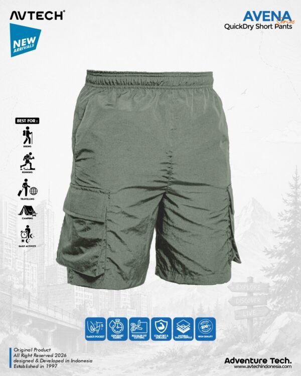12 AVTECH - Celana Pendek Pria Wanita Cargo Gunung Outdoor Trackpants Sepeda Quick Dry - AVENA