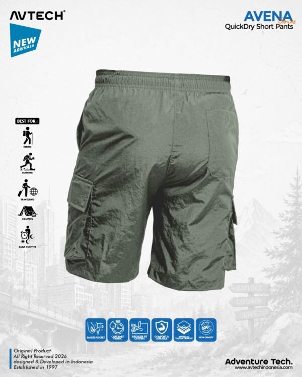 14 AVTECH - Celana Pendek Pria Wanita Cargo Gunung Outdoor Trackpants Sepeda Quick Dry - AVENA