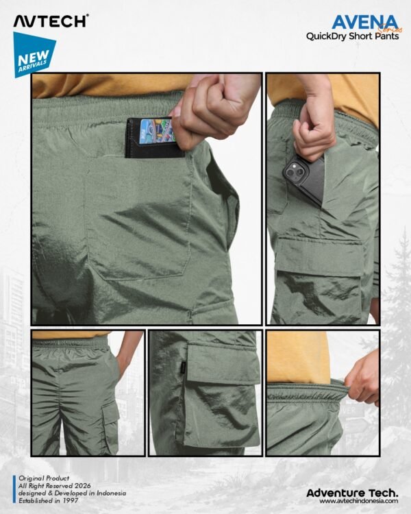 15 AVTECH - Celana Pendek Pria Wanita Cargo Gunung Outdoor Trackpants Sepeda Quick Dry - AVENA