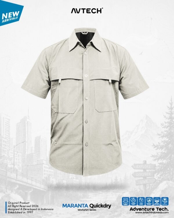 AVTECH - Kemeja Lengan Pendek Formal Kerja Lapangan Outdoor Harian Quick Dry Reguler Fit - MARANTA