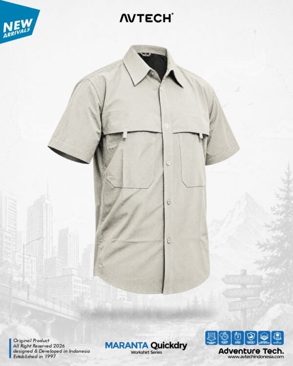 AVTECH - Kemeja Lengan Pendek Formal Kerja Lapangan Outdoor Harian Quick Dry Reguler Fit - MARANTA