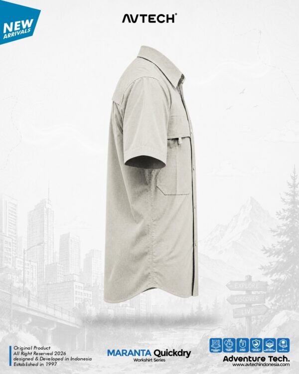 AVTECH - Kemeja Lengan Pendek Formal Kerja Lapangan Outdoor Harian Quick Dry Reguler Fit - MARANTA
