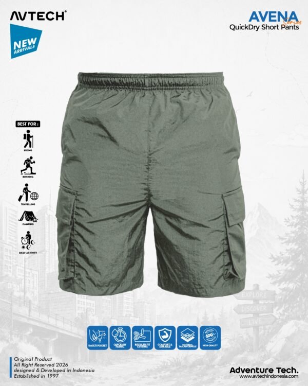 9 AVTECH - Celana Pendek Pria Wanita Cargo Gunung Outdoor Trackpants Sepeda Quick Dry - AVENA