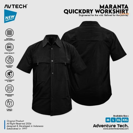 AVTECH - Kemeja Lengan Pendek Formal Kerja Lapangan Outdoor Harian Quick Dry Reguler Fit - MARANTA